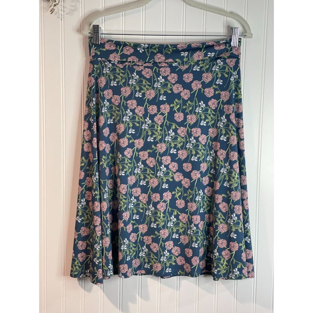 LuLaRoe Womens Floral Print A-Line Skirt Medium